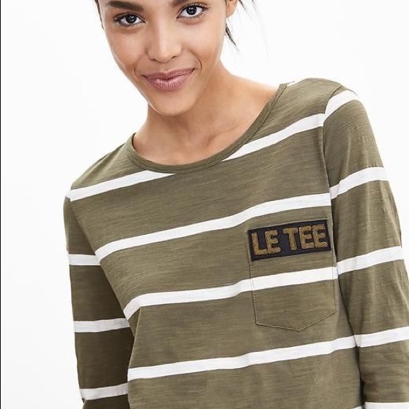 5️⃣for💲25 Banana Republic olive green striped - Picture 6 of 6